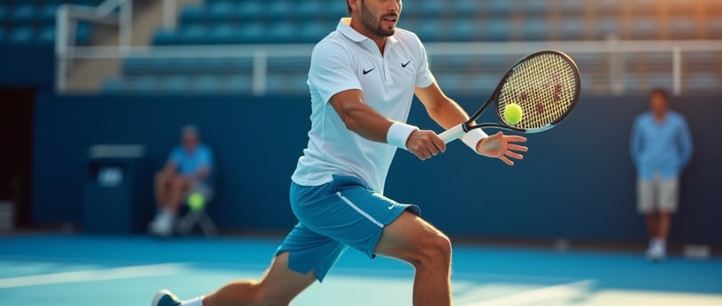 a man playing tennis on a tennis court