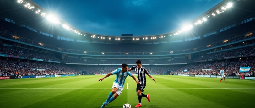 Imagem do jogo Racing x Central Córdoba no Campeonato Argentino, com destaque para o Racing Club, pa