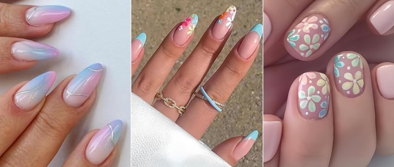 15 Diseños de uñas de primavera en tonos pastel