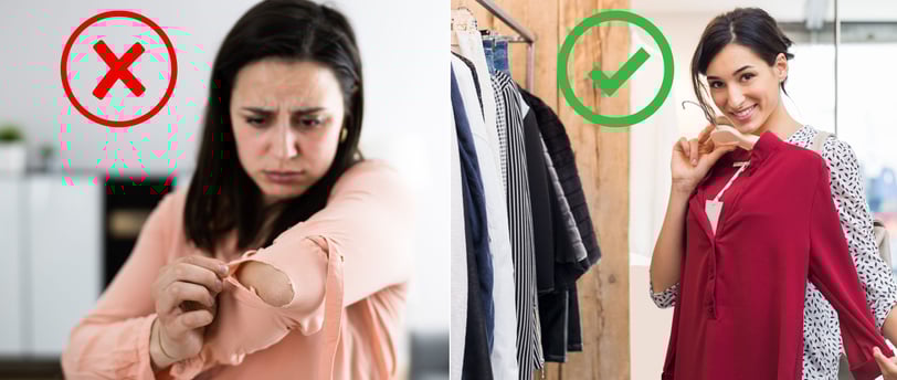 Ropa en mal estado vs ropa de calidad