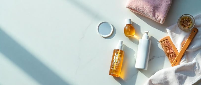 A Flat overview of hair care products.