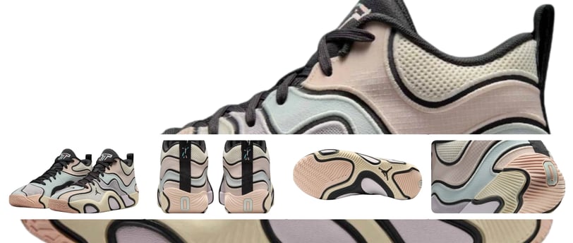 a pair of sneakers with a pattern of a wave, Nike - Jordan Tatum 3