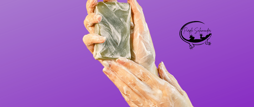 a person holding a soap bar in their hands