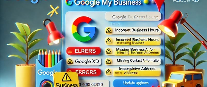 Errores comunes en una ficha de Google My Business, como horarios desactualizados.