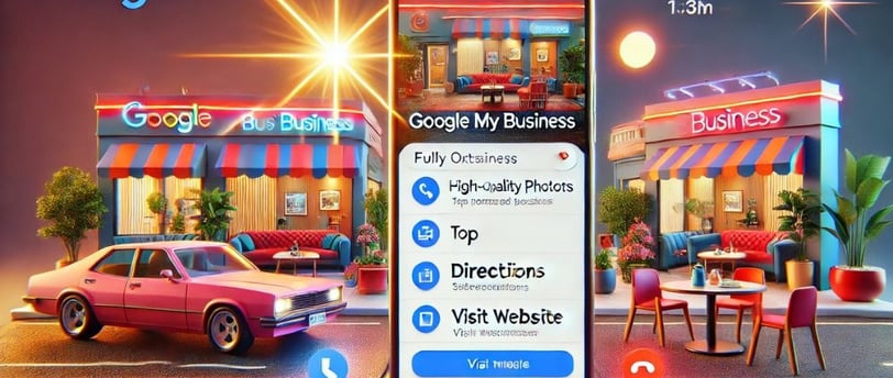 Ficha optimizada de Google My Business con fotos, reseñas y descripción de un negocio local.