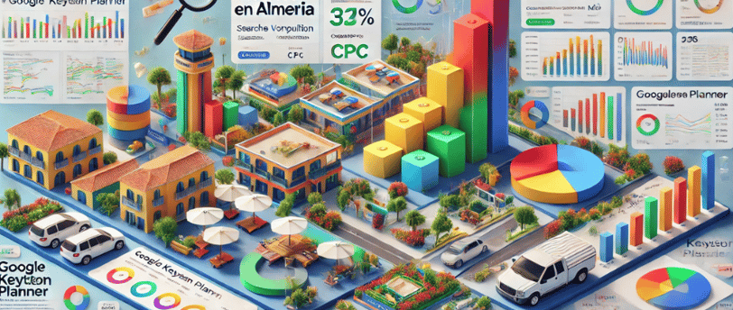 Herramienta de búsqueda de palabras clave locales mostrando términos relacionados con Almería.