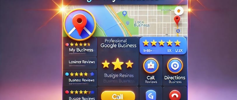 Interfaz de Google My Business con un negocio destacado en Google Maps.