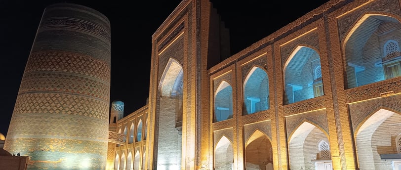 Khiva di notte in Uzbekistan