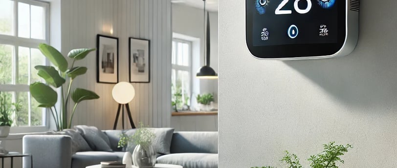 A clean, visually appealing shot of a thermostat 