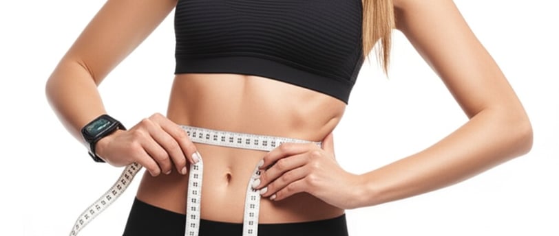 woman with tape measure around waist