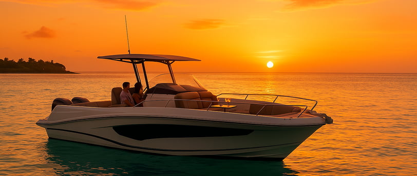 Coucher de soleil bateau Guadeloupe