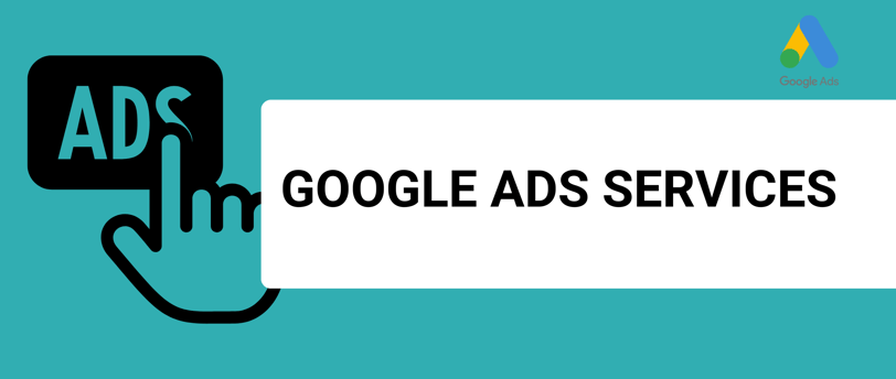 a banner with a title google ads services and a google ads logo