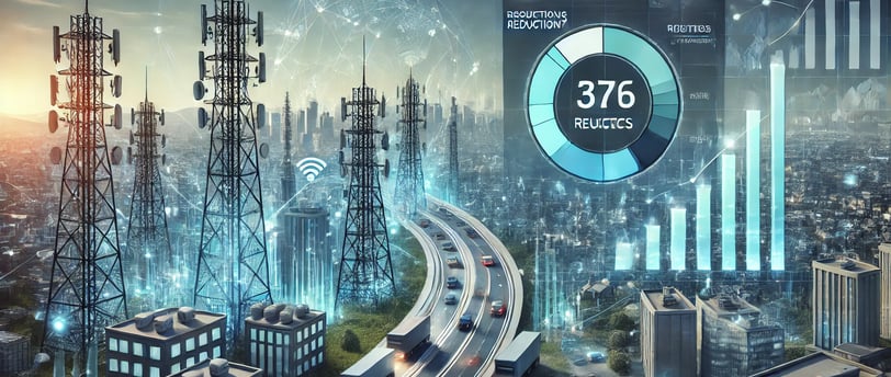 "A professional illustration showcasing the economic impact of carrier offload. Depict a mobile netw