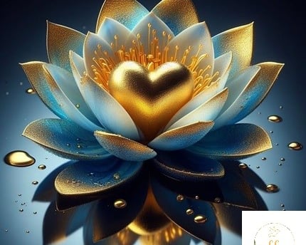 image ia, lotus avec un coeur au centre