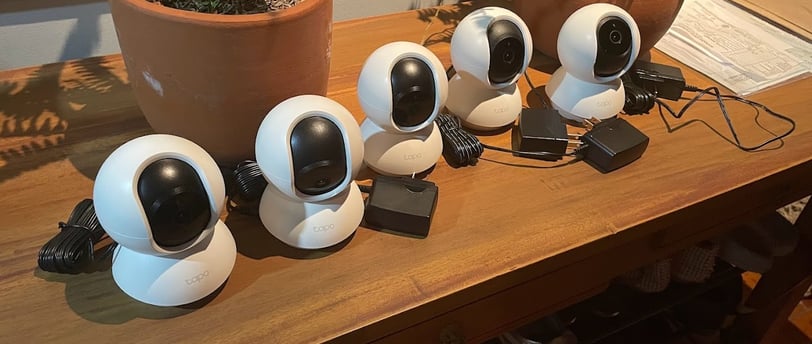 TechAid security cameras on top of the table in a room