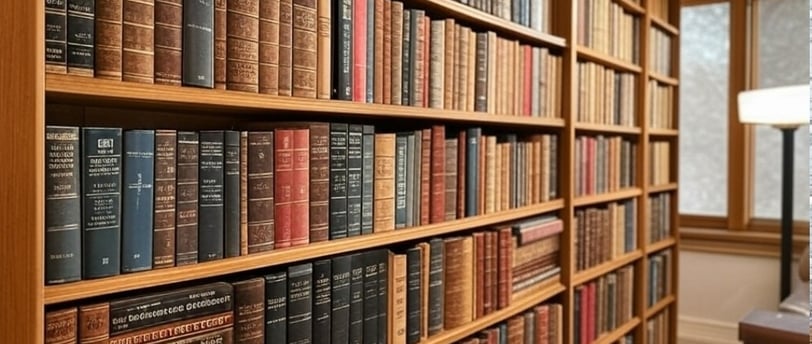 A bookshelf with a lamp on a wooden floor