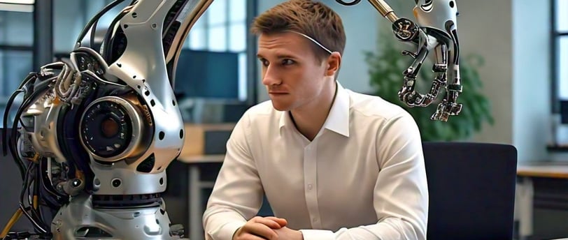 Talento Humano en la era de la automatiización, imagen generada por IA Meta.