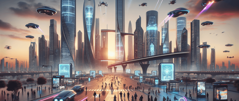 Futuristic city emphasizing how SEO is changing the digital landscape