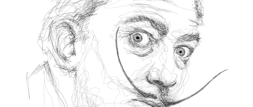 Salvador dali scribble art portrait by renzoful
