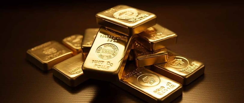 Gold Bar on black background 