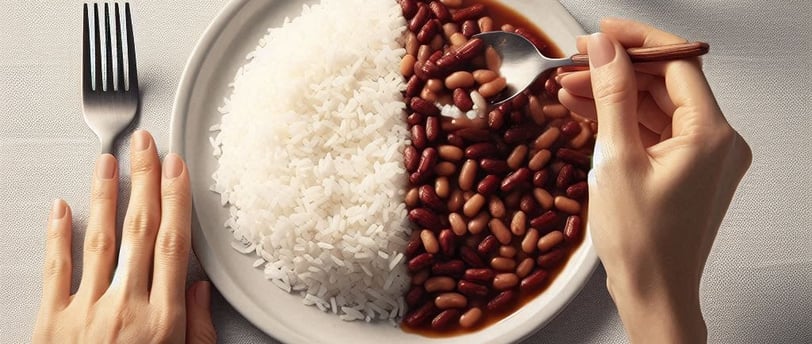Receita de arroz com feijão simples