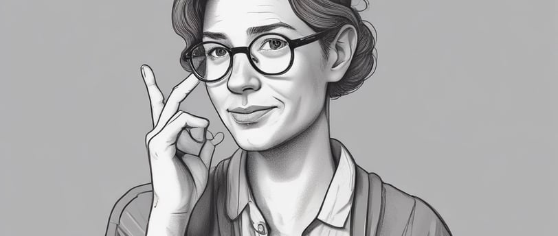 a woman with glasses and a shirt on