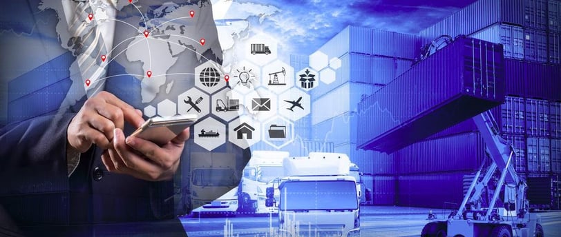 a man in a suit with all the trade management components