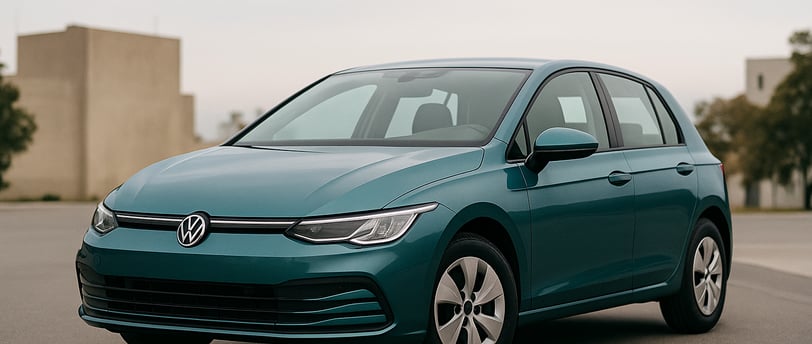 imagen de un coche compacto moderno desplazándose por una urbe europea con restricciones de tráfico