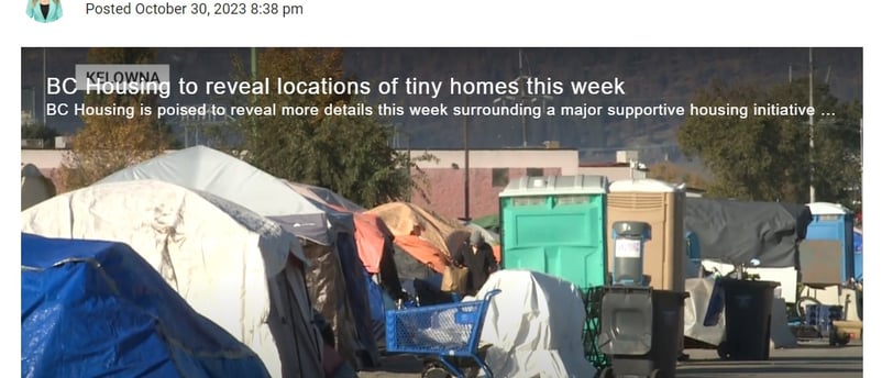 BC Housing to reveal locations of tiny homes this week. 