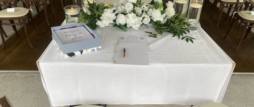 Beginning of Wedding Ceremony With Script and Certificate on a Table