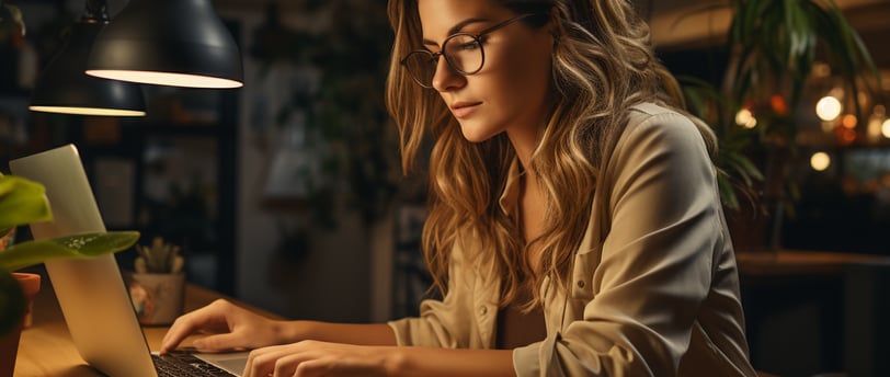a women using AI to design her website