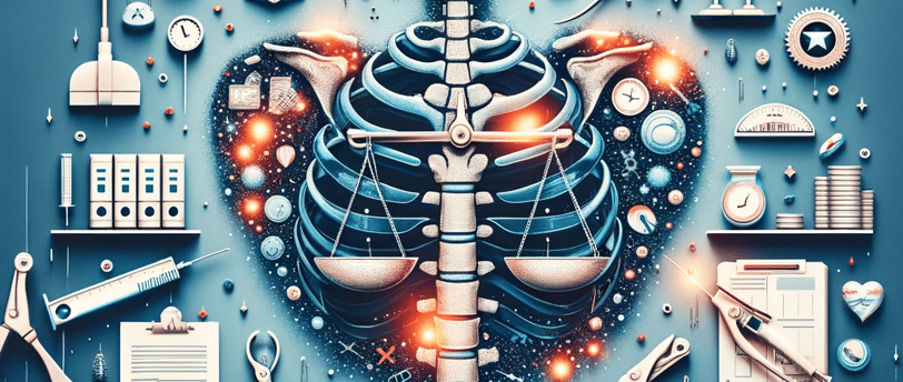 a medical poster with a skeleton in the middle of it