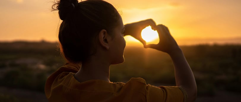 Woman Doing Hand Heart Sign