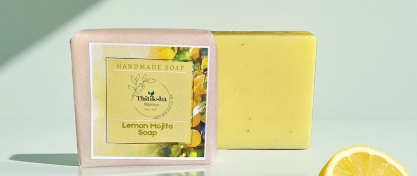 Handmade lemon soap for oily and acne-prone skin