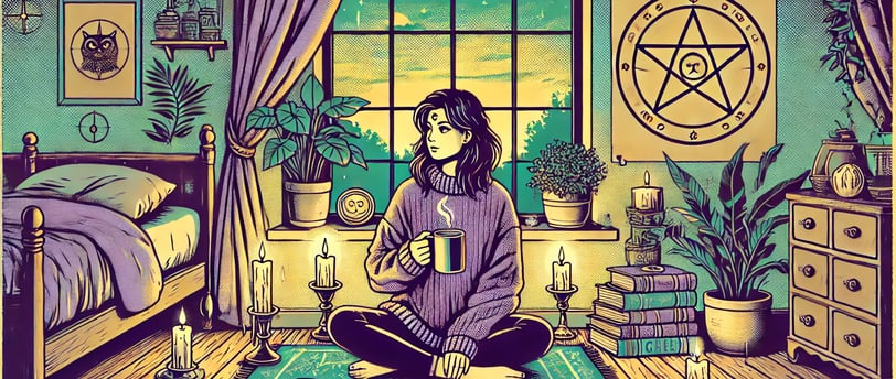 a woman sitting on a rug in a room