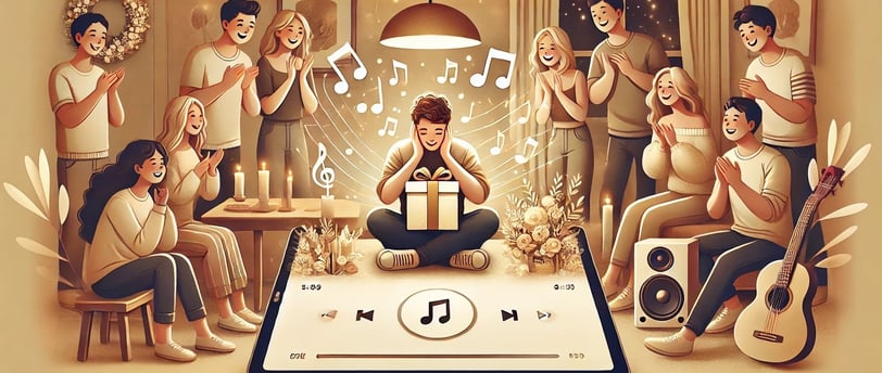 Ilustración de entrega de canción personalizada como regalo