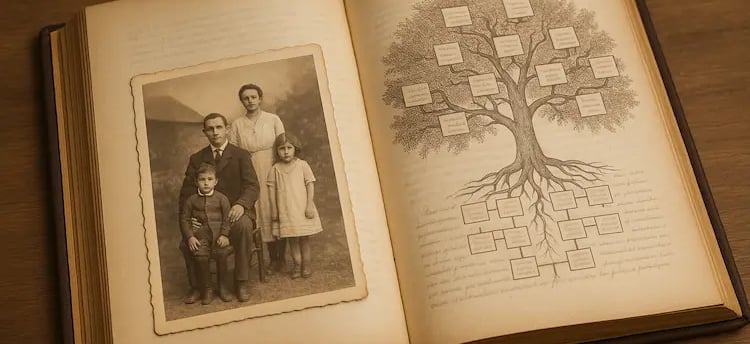 Biographie avec photo ancienne et arbre généalogique
