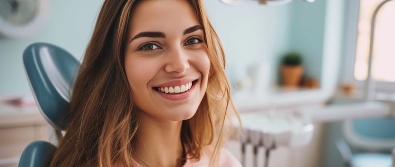 woman smiling after dental work