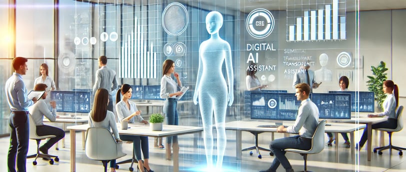 a man and woman in a conference room