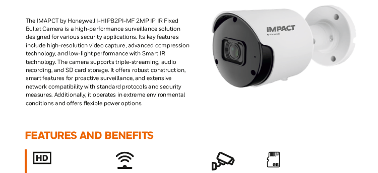 Honeywell IP Camera I-HIPB2PI-MF 2
