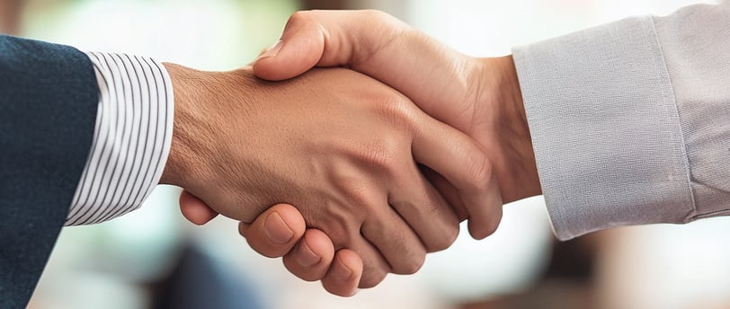 a man and woman shaking hands