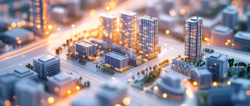 a cityscape of a city with buildings and buildings