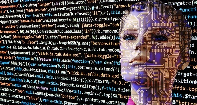 a woman with a computer keyboard and a computer monitor about Ai