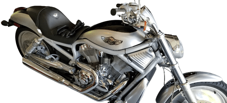 2005 Harley-Davidson V-Rod Motorcycle, silver with black trim.