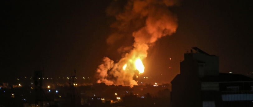 Smoke rises as Israel attacks Lebanon on Thursday Night