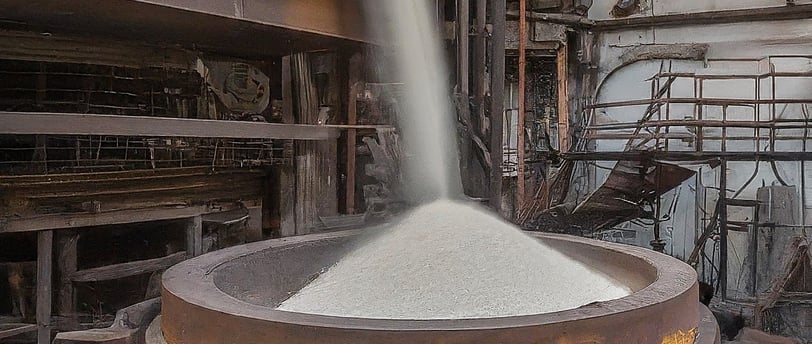 a large metal bucket with a large amount of cement
