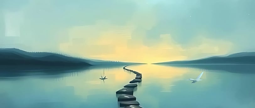 A long path leading to a body of water