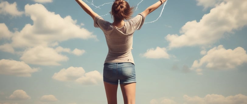 a woman standing in the desert with a circle of circles