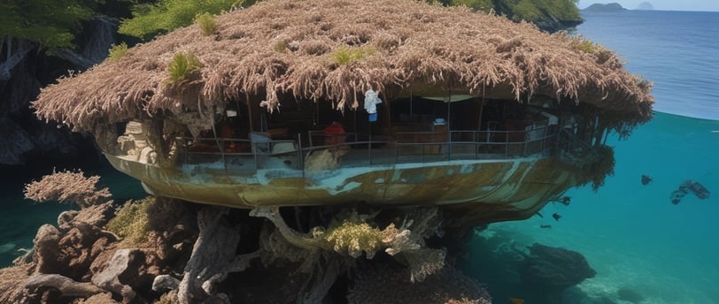 bird's eye view photography of Menjangan island national park under white clouds
