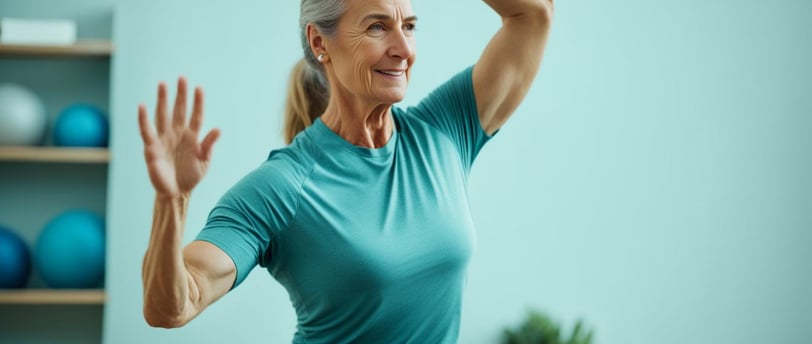 a woman doing yoga exercises on a yoga mat